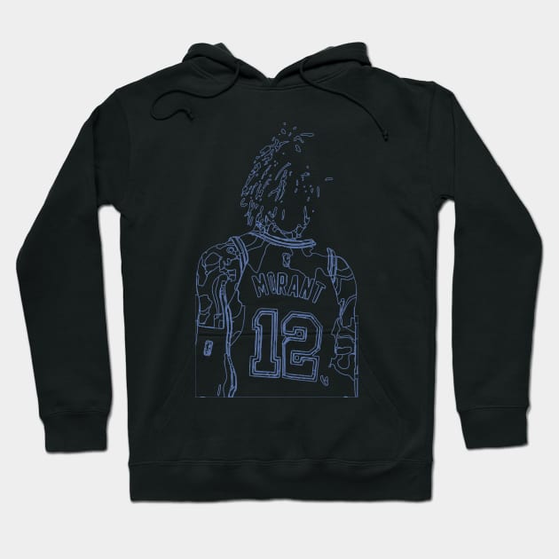 Ja Morant Memphis Grizzlies Line Art Hoodie by Playful Creatives